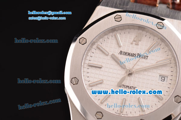 Audemars Piguet Royal Oak Swiss ETA 2824 Automatic Steel Case with White Dial and Stick Markers - Click Image to Close